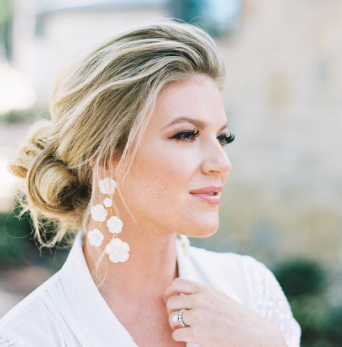 blonde bride with custom lash extensions