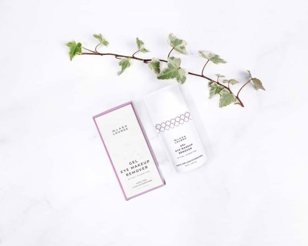The Lash Lounge’s Gel Eye Makeup Remover lying flat on a surface.