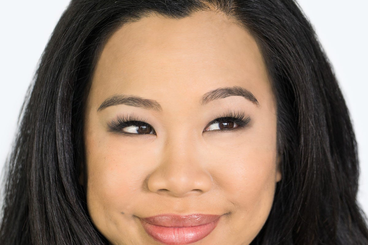 Close-up of an asian woman with lash extensions