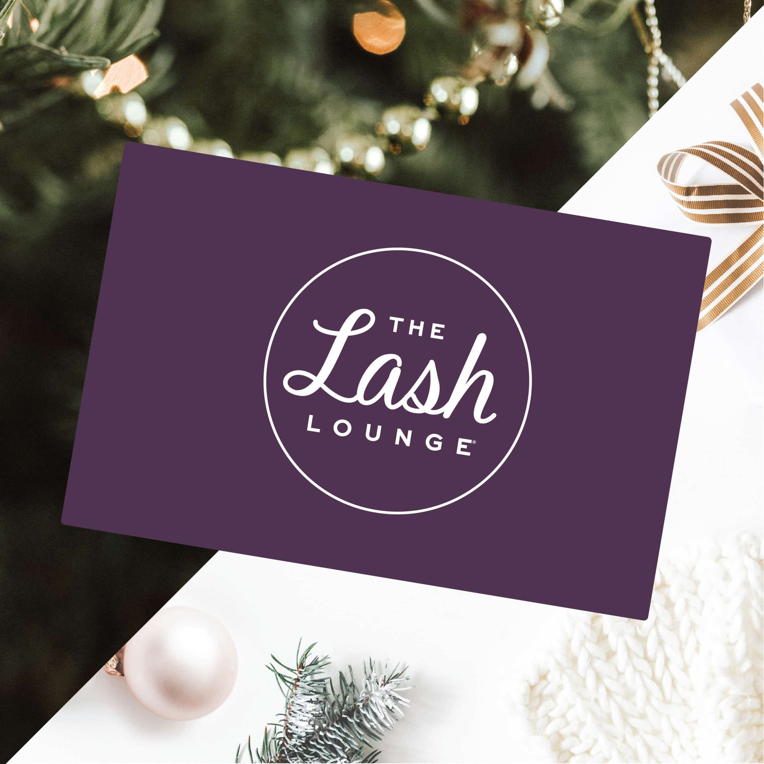 A holiday gift card to The Lash Lounge for lash and brow services
