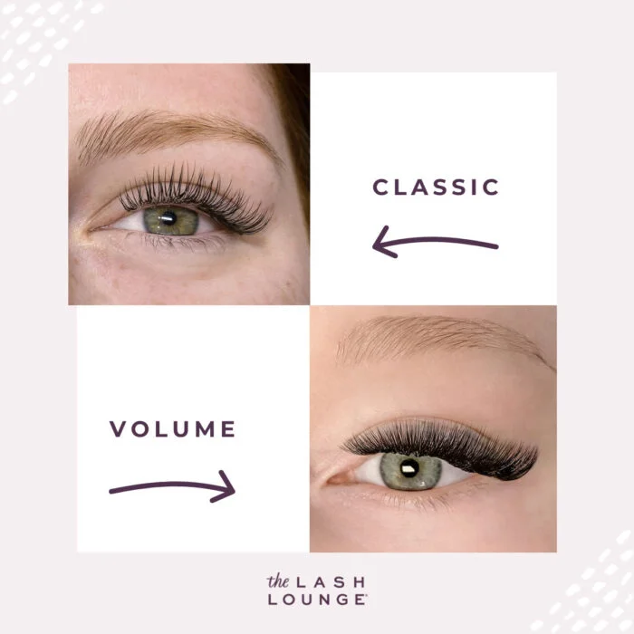 image showing classic and volume lashes