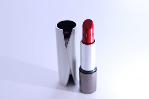 a tube of red lipstick