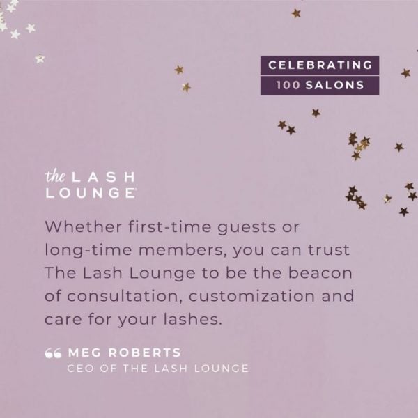 a written statement from the CEO, Meg, on how The Lash Lounge is your trusted source for all things lashes