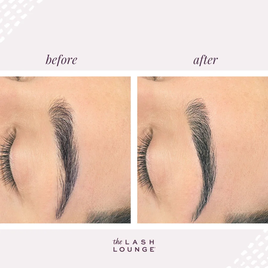 before and after of brow threading