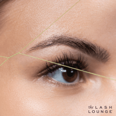 photo of eyebrow threading process at The Lash Lounge for best looking eyebrows