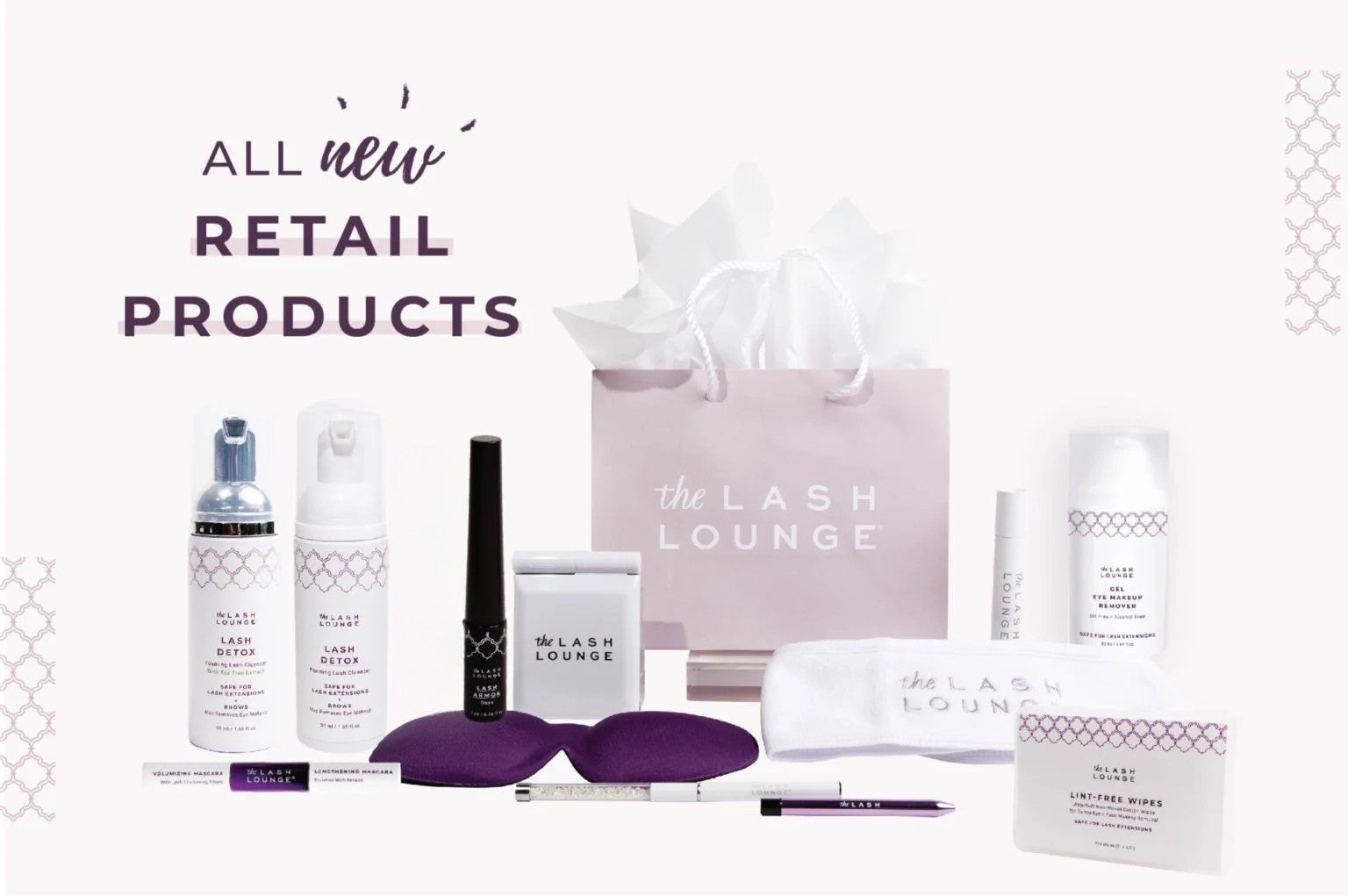 Retail products from The Lash Lounge