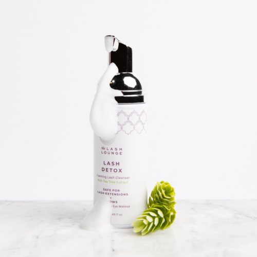 single bottle of Lash Detox foaming cleanser in Tea Tree formula from The Lash Lounge
