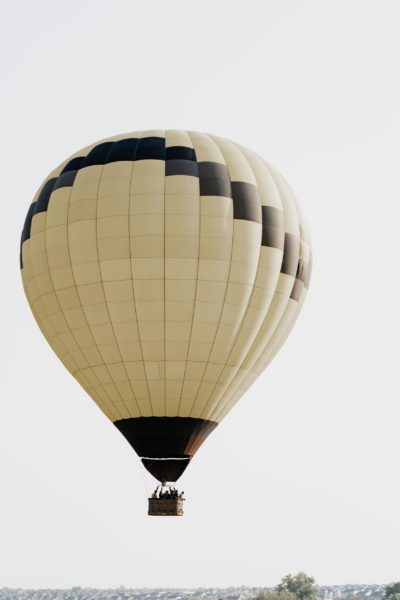 hot air balloon floating in sky