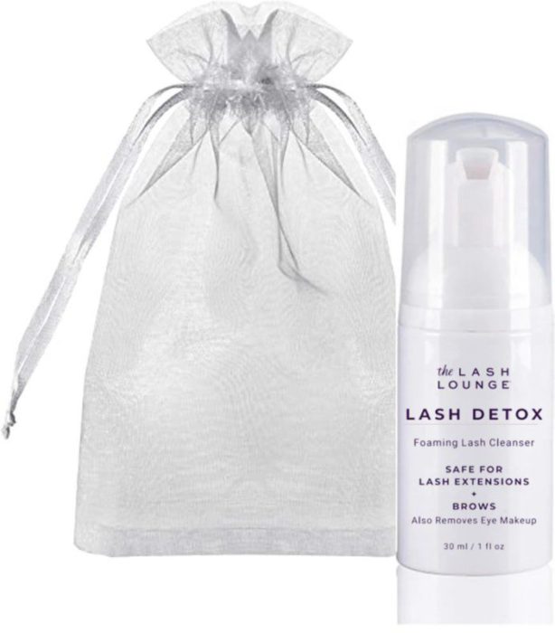 Travel size Lash Detox foaming cleanser and bag from The Lash Lounge