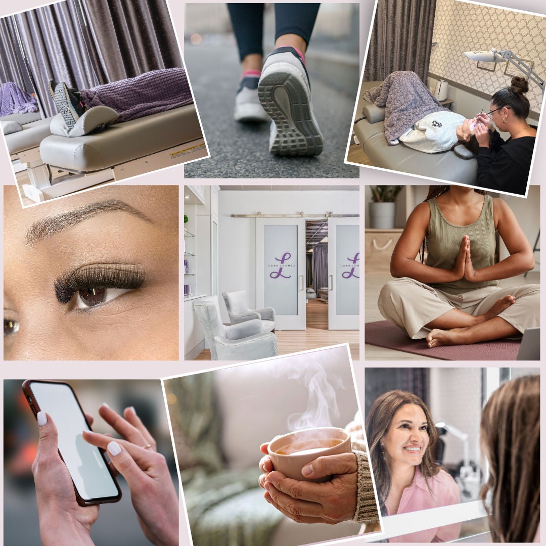collage of lash and wellness images