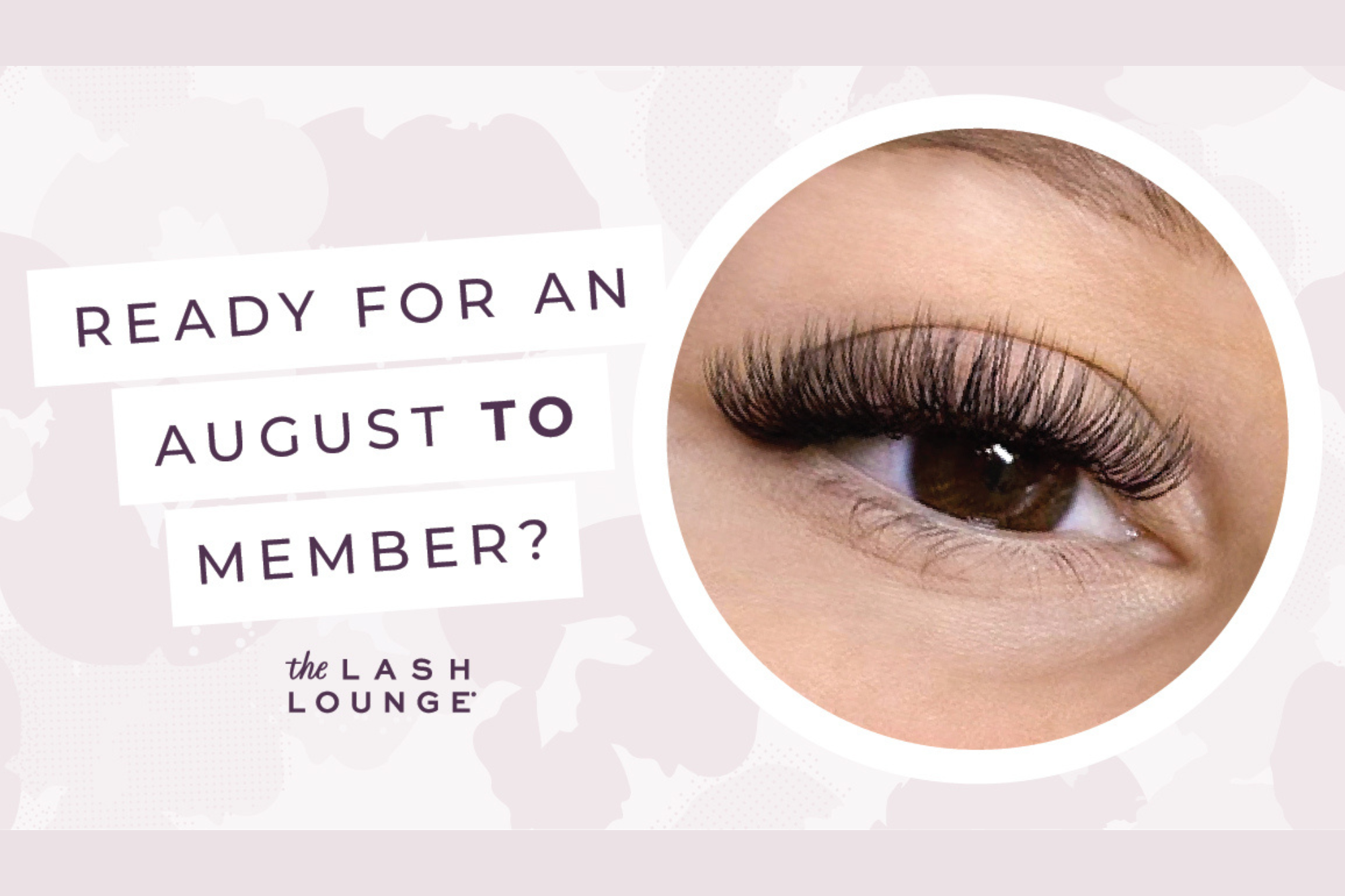Graphic about Lash Lounge Membership with closeup of lashes