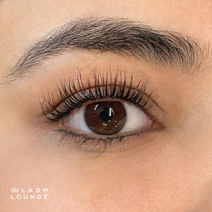 Close-up of woman's eye with a lash lift