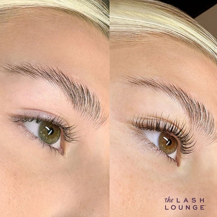 before and after of a lash perm