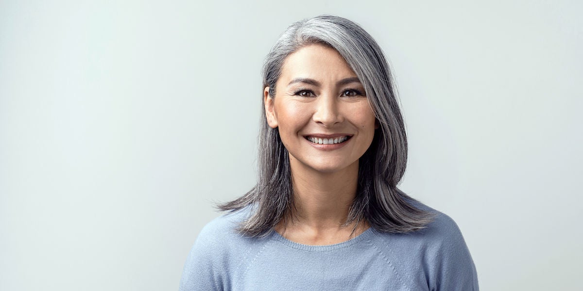 mature asian woman with tinted brows