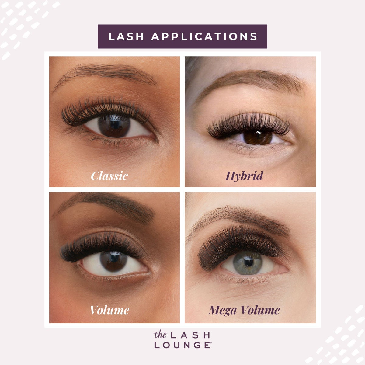 graphic of 4 lash extension applications