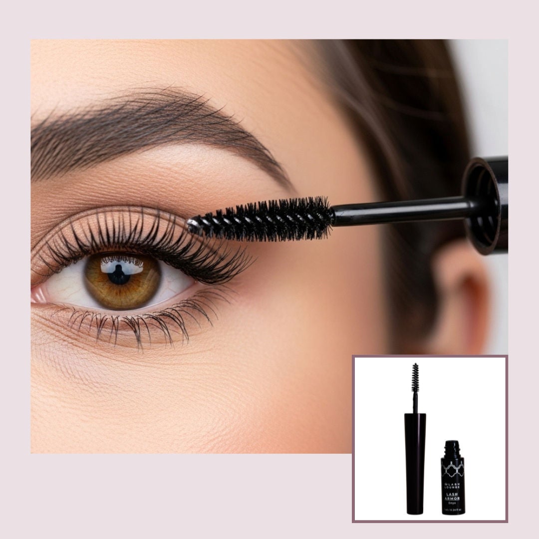 woman applying a lash sealant