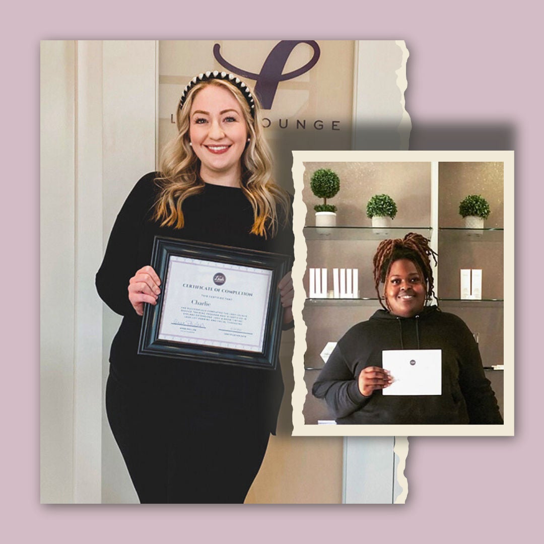 two lash techs with certifications