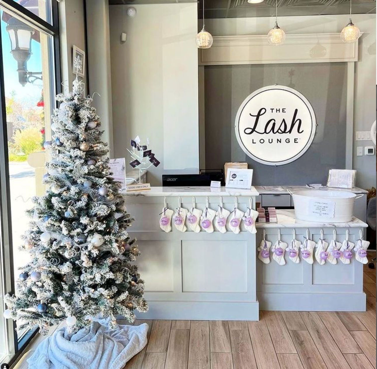A Lash Lounge salon at Christmas