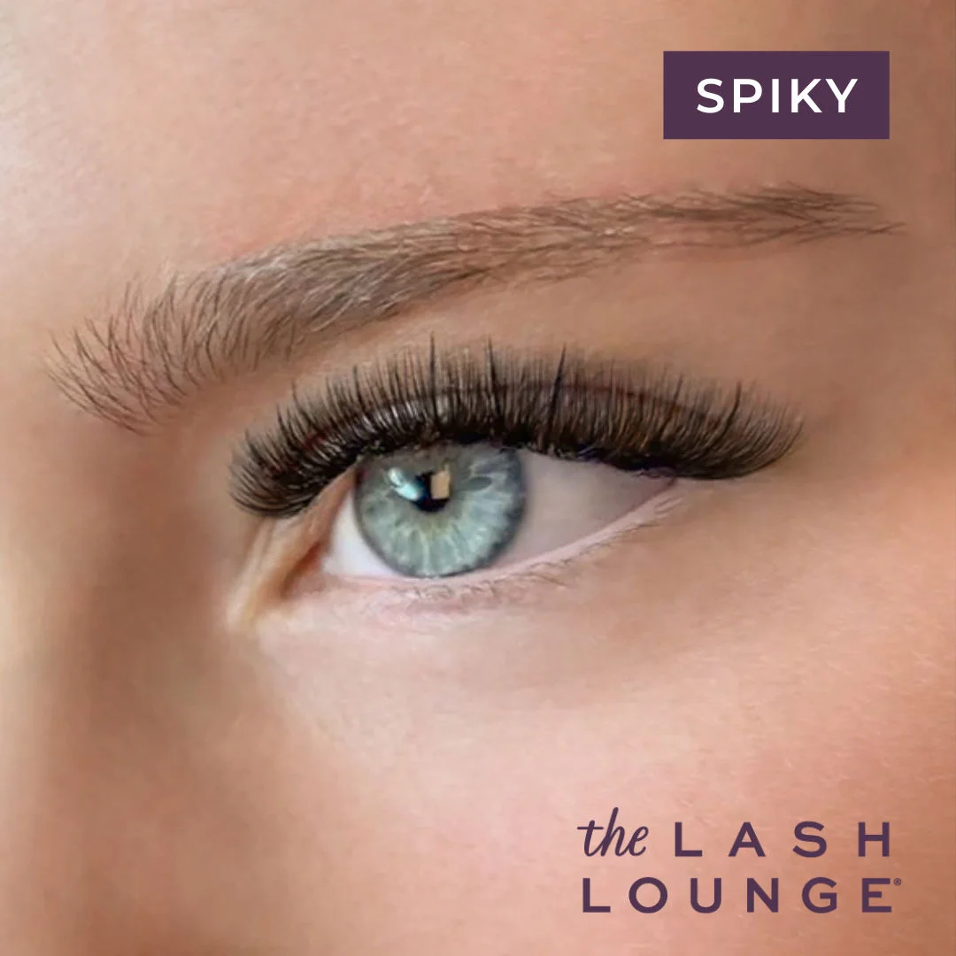 close-up of spiky lash extensions