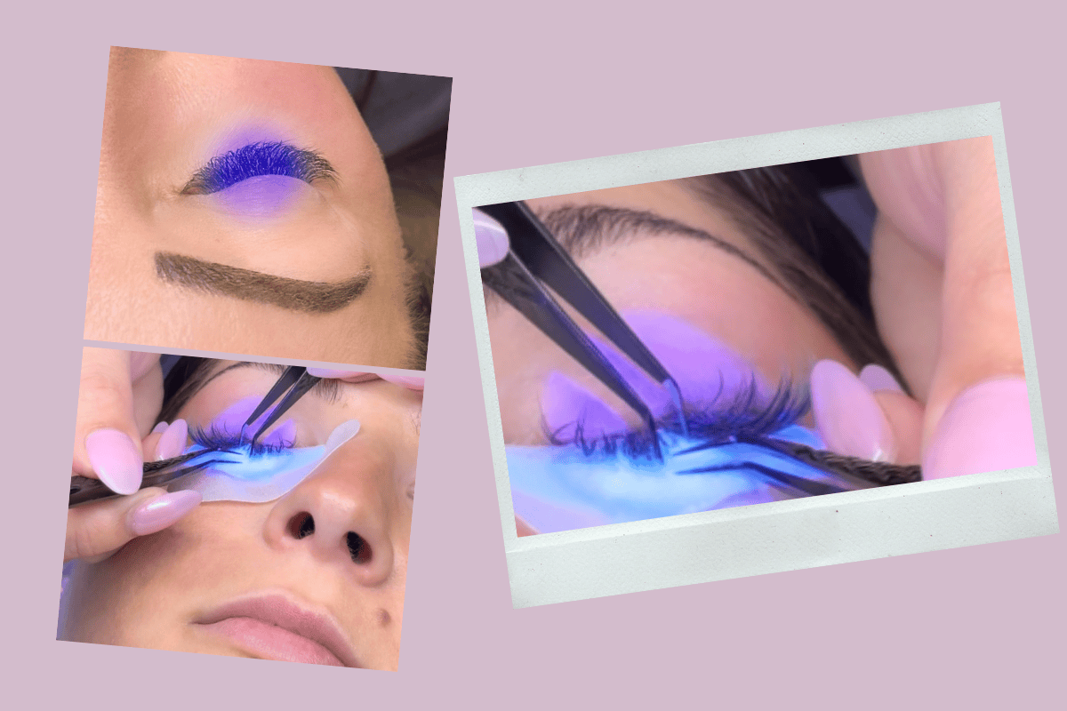 eyelash extension uv curing images