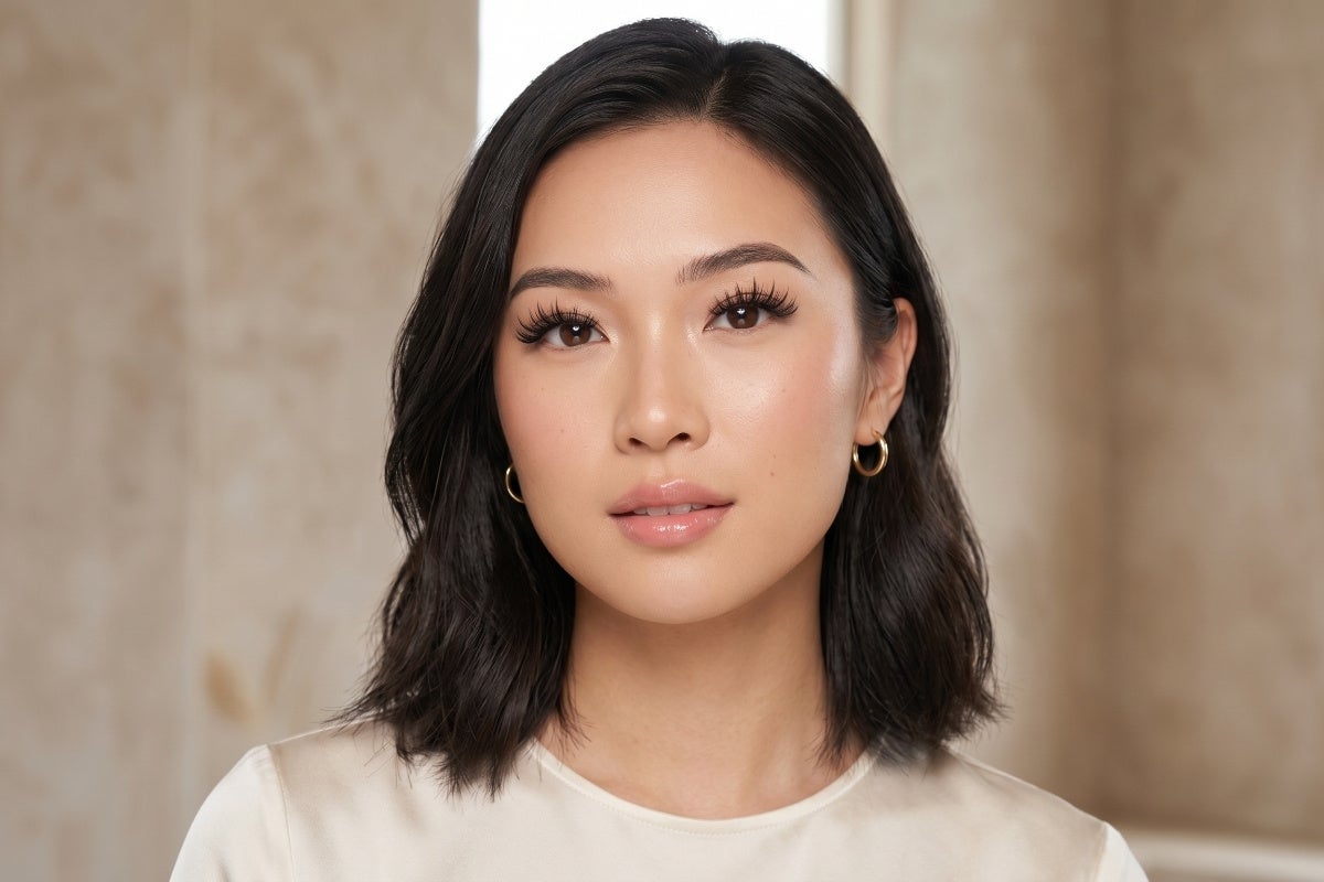 Asian woman wearing Manga lash extensions