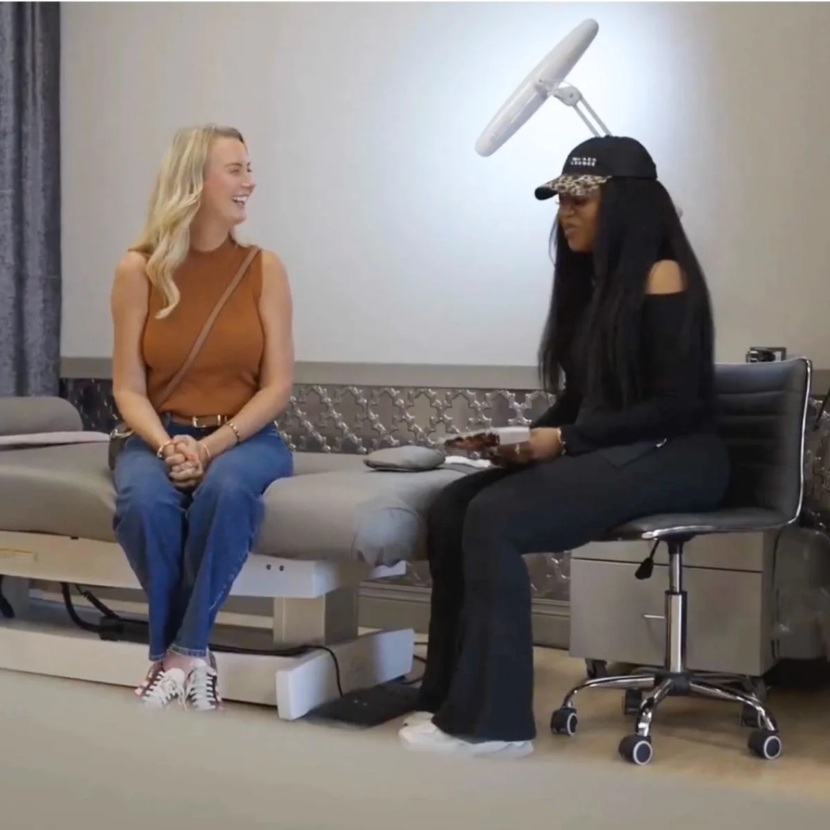 Guest and stylist consultation at The Lash Lounge